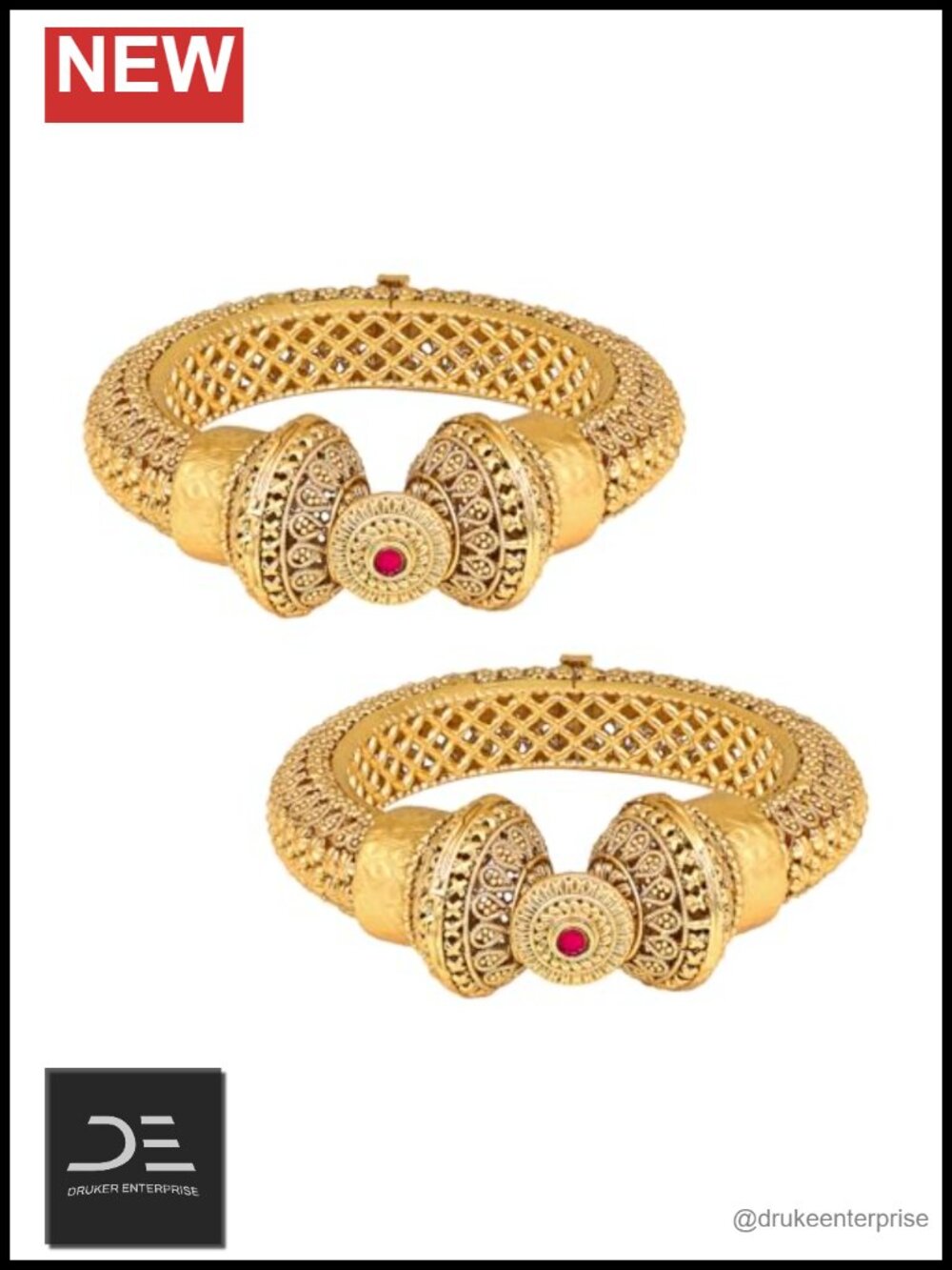 Gokhru Kada Bangle Set for Women - Brass Alloy Indian Wedding Jewelry